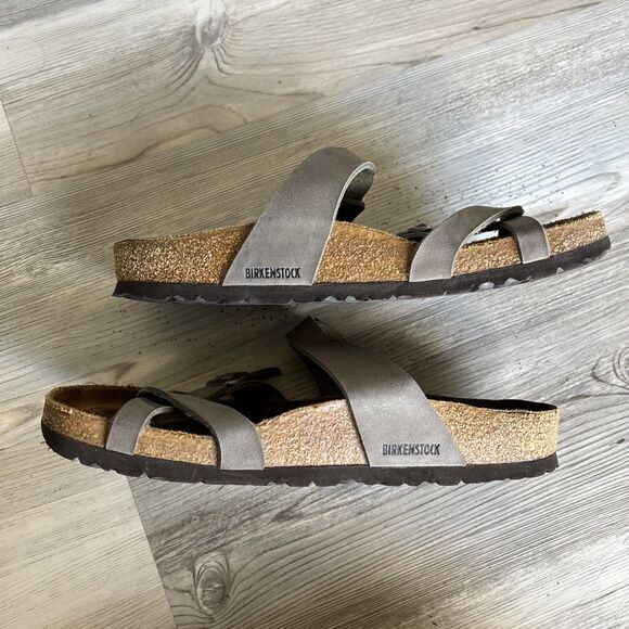 Birkenstock Mayari Birkibuc Leather Sandals in Stone Womens Size 41 (10) - Picture 7 of 8